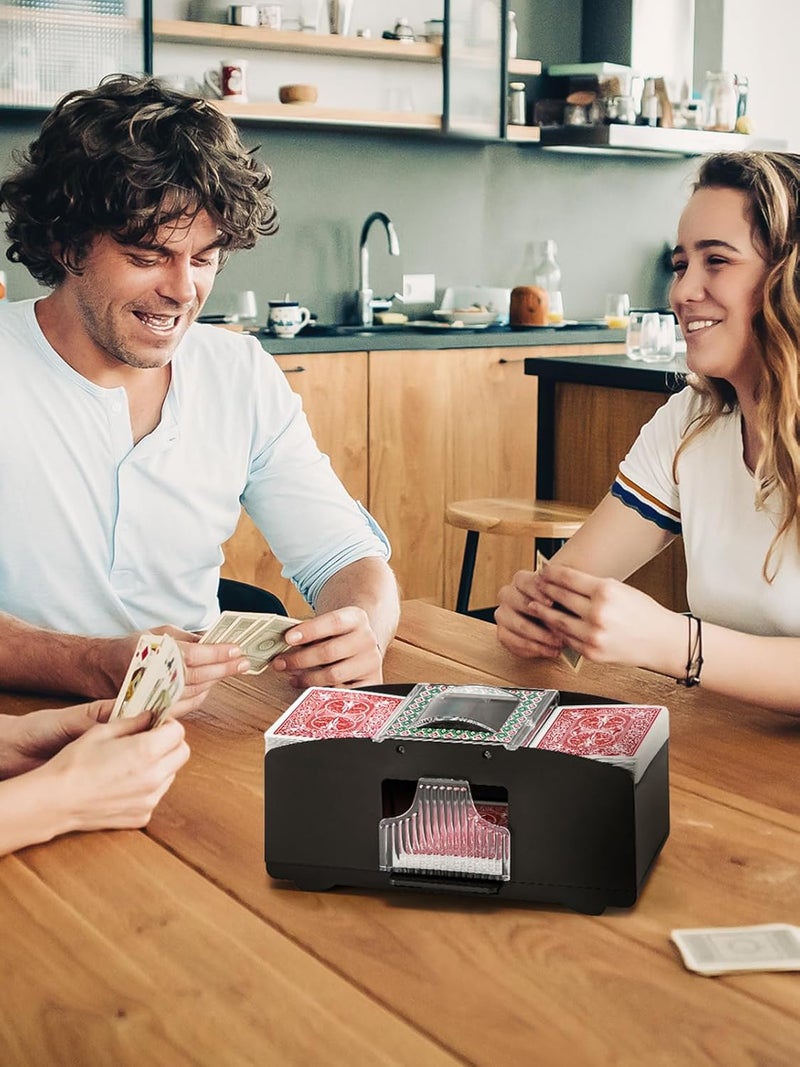 GROWNEER 1-4 Deck Automatic Card Shuffler, Poker Shuffler Machine with Rubber Silencer, Lower Noise, Casino Card Electric Shuffler, Playing Card Shuffler for UNO, Phase 10, Skyjo, Skip Bo Home Card Game - Image 5